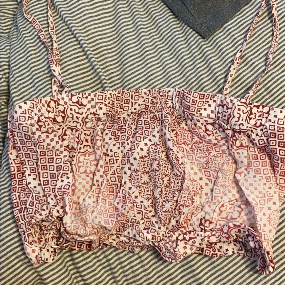 Cotton candy La bandana print crop top